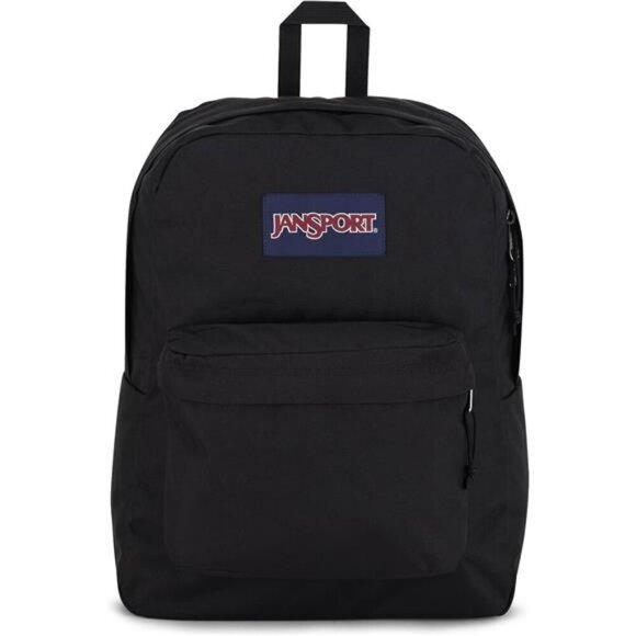 JanSport SuperBreak Backpack Black Lightweight Durable School Travel Bookbag - Picture 1 of 7